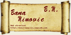 Bana Mimović vizit kartica